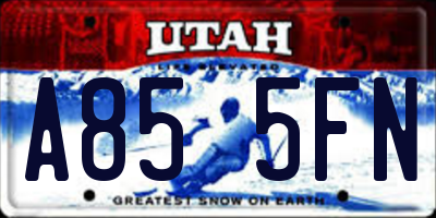 UT license plate A855FN
