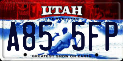 UT license plate A855FP