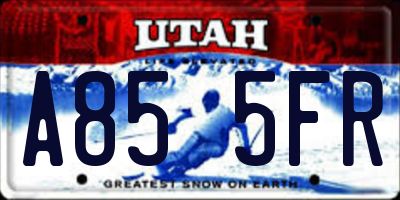 UT license plate A855FR