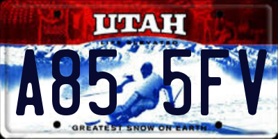 UT license plate A855FV