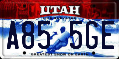 UT license plate A855GE