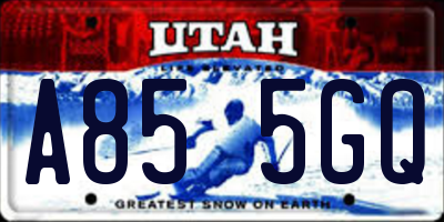 UT license plate A855GQ