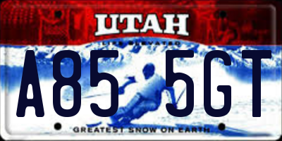 UT license plate A855GT