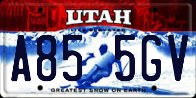UT license plate A855GV