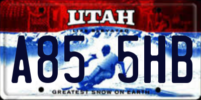 UT license plate A855HB