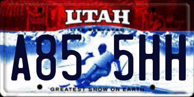 UT license plate A855HH