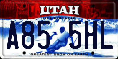 UT license plate A855HL