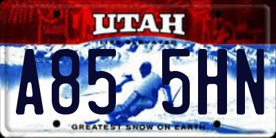 UT license plate A855HN