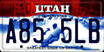 UT license plate A855LB