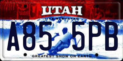 UT license plate A855PB