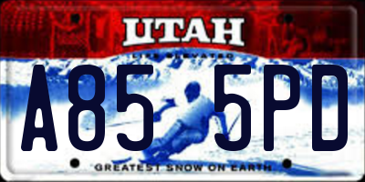 UT license plate A855PD