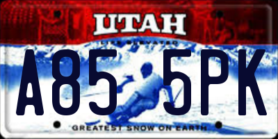 UT license plate A855PK