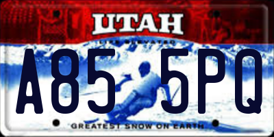 UT license plate A855PQ