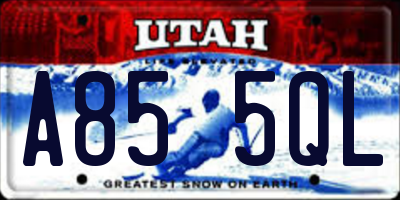 UT license plate A855QL