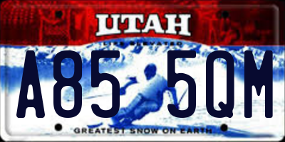 UT license plate A855QM