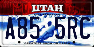 UT license plate A855RC