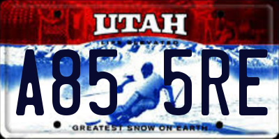 UT license plate A855RE