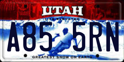 UT license plate A855RN