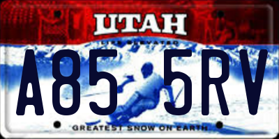 UT license plate A855RV