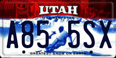 UT license plate A855SX
