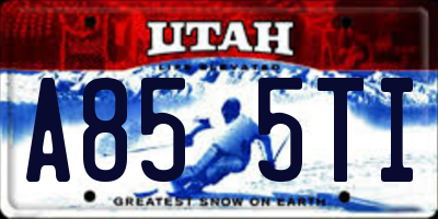 UT license plate A855TI