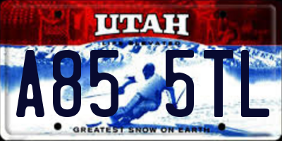 UT license plate A855TL