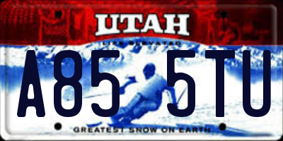 UT license plate A855TU