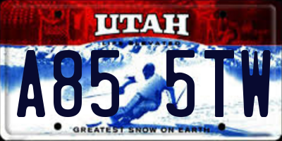 UT license plate A855TW