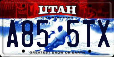 UT license plate A855TX