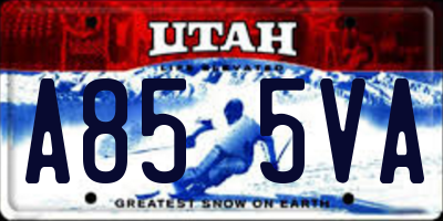 UT license plate A855VA