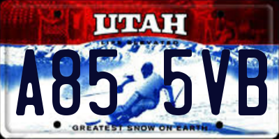 UT license plate A855VB