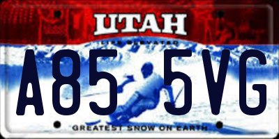 UT license plate A855VG