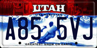 UT license plate A855VJ