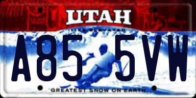 UT license plate A855VW