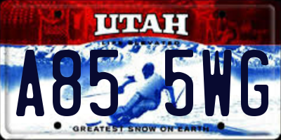 UT license plate A855WG