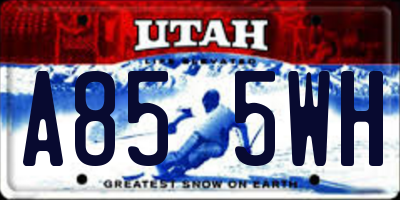 UT license plate A855WH