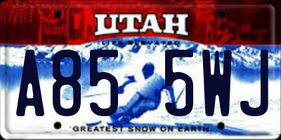 UT license plate A855WJ