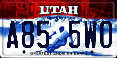 UT license plate A855WO