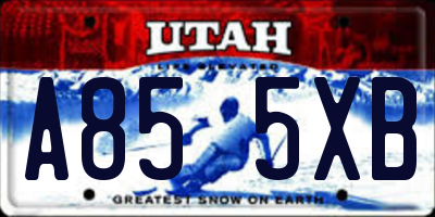 UT license plate A855XB