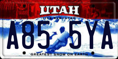 UT license plate A855YA