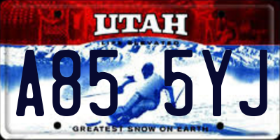 UT license plate A855YJ