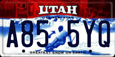 UT license plate A855YQ