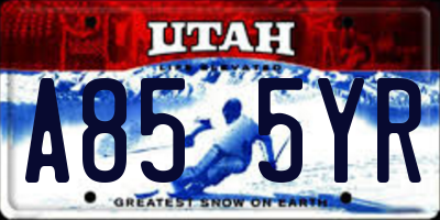 UT license plate A855YR