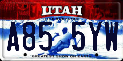 UT license plate A855YW