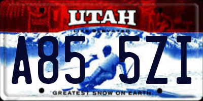 UT license plate A855ZI