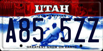 UT license plate A855ZZ