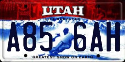 UT license plate A856AH