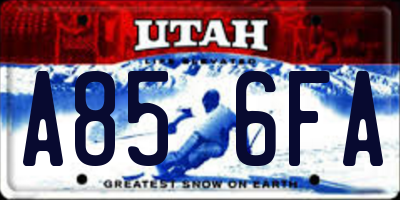 UT license plate A856FA