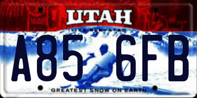UT license plate A856FB