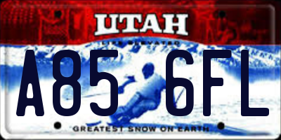 UT license plate A856FL
